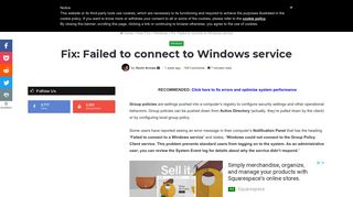 Fix: Failed to connect to Windows service - Appuals
