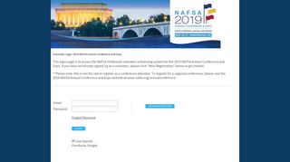 Welcome to 2018 NAFSA Regional Conferences Shiftboard Login Page