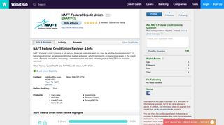 NAFT Federal Credit Union Reviews - WalletHub