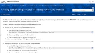 Creating user IDs and passwords for the Nagios Core web interface