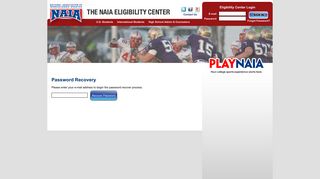 NAIA Eligibility Center - PlayNAIA - Forgot Password
