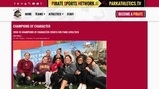Champions of Character | Park University Athletics
