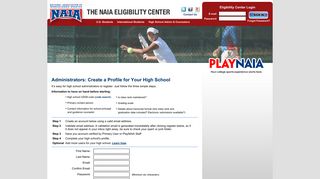 NAIA Eligibility Center - PlayNAIA - High School Profile
