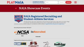 PlayNAIA - Recruiting Service Partners - NAIA Showcase