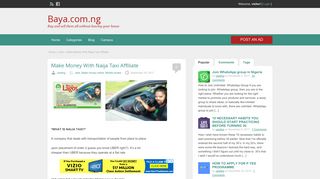 Make Money With Naija Taxi Affiliate - Buy and sell online in Nigeria