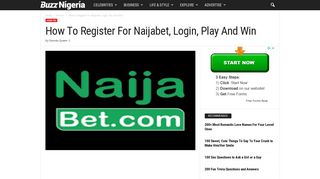 How To Register For Naijabet, Login, Play And Win - BuzzNigeria