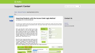 Importing Students with the Access Code Login Method - Naiku