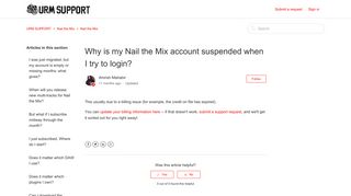 Why is my Nail the Mix account suspended when I try to login? – URM ...
