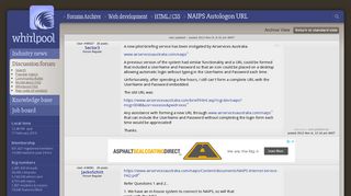 NAIPS Autologon URL - HTML / CSS - Web development - Whirlpool Forums