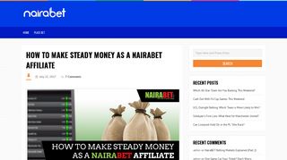 How to Make Steady Money as a NairaBET Affiliate – Welcome To The ...