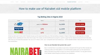 Nairabet Old Mobile Version - Betting Site in Nigeria