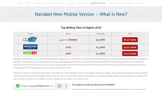 Nairabet New Mobile Platform (Nigeria) - Betting Site