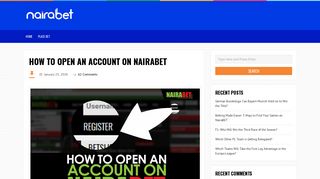 How to Open an Account on NairaBET – Welcome To The Official Blog ...