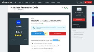 Nairabet Promotion Code 2019 - VIP Sport Bonus up to 100% - Casino