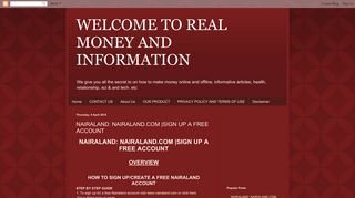 WELCOME TO REAL MONEY AND INFORMATION: NAIRALAND ...