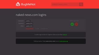 naked-news.com logins - BugMeNot