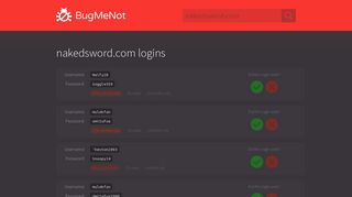 nakedsword.com passwords - BugMeNot