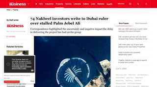 74 Nakheel investors write to Dubai ruler over stalled Palm Jebel Ali ...