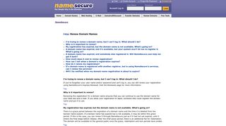 Renew Domain Name Registration - Find Out More ... - NameSecure