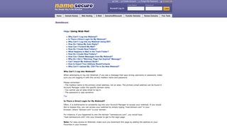 Using Web Mail - NameSecure