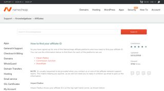 How to find your affiliate ID - Affiliates - Namecheap.com