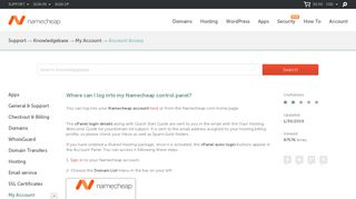 Where can I log into my Namecheap control panel? - My Account ...