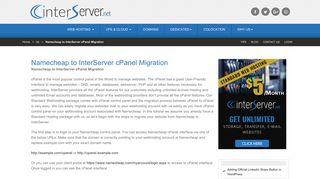 Namecheap to InterServer cPanel Migration - Interserver Tips
