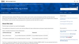 Customizing the HTML log-in form - IBM