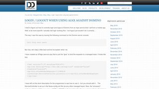 Login / logout when using Ajax against Domino | Dalsgaard Data A/S ...