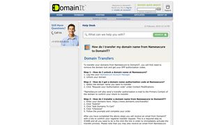 How do I transfer my domain name from Namesecure to DomainIT?