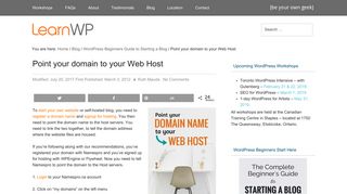 Point your domain to your Web Host | LearnWP