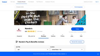 Working at Nando's: Employee Reviews about Pay & Benefits | Indeed ...