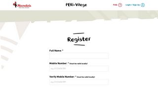 Not a member? Register now! - Nando's PERi-Vilege