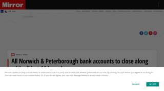 All Norwich & Peterborough bank accounts to close along with all but ...