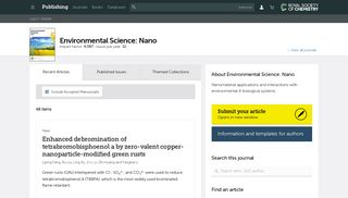 Environmental Science: Nano Home-Nanomaterial applications and ...