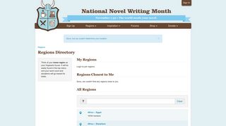 Regions - National Novel Writing Month