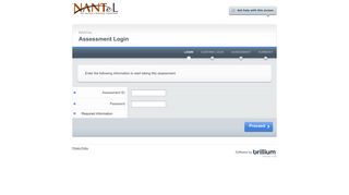 Assessment Login - NANTeL