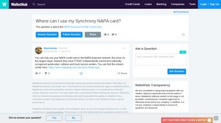 Where can I use my Synchrony NAPA card? - WalletHub