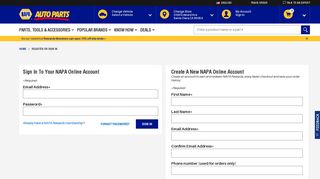 Account Login | NAPA Auto Parts