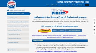 NAPA Agent and Agency Errors & Omissions Insurance - NAPA Benefits