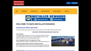 NAPA Installer Rewards Group Rewards