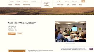 Napa Valley Wine Academy | Napa, CA 94559