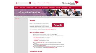 Moodle - Edinburgh Napier Staff Intranet - Edinburgh Napier University