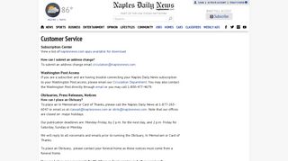 Customer Service - Home - Naples Daily News