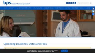 Upcoming Deadlines, Dates and Fees - Board of Pharmacy Specialties