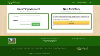 Minister Login - Get Ordained