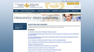 Frequently Asked Questions - Pharmacist's Gateway Canada