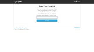 Reset Your Password - Napster Account Management
