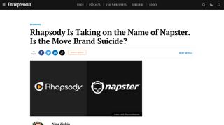 Rhapsody Is Taking on the Name of Napster. Is the Move Brand ...