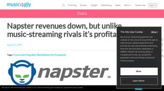 Napster revenues may have fallen, but unlike streaming ... - Music Ally